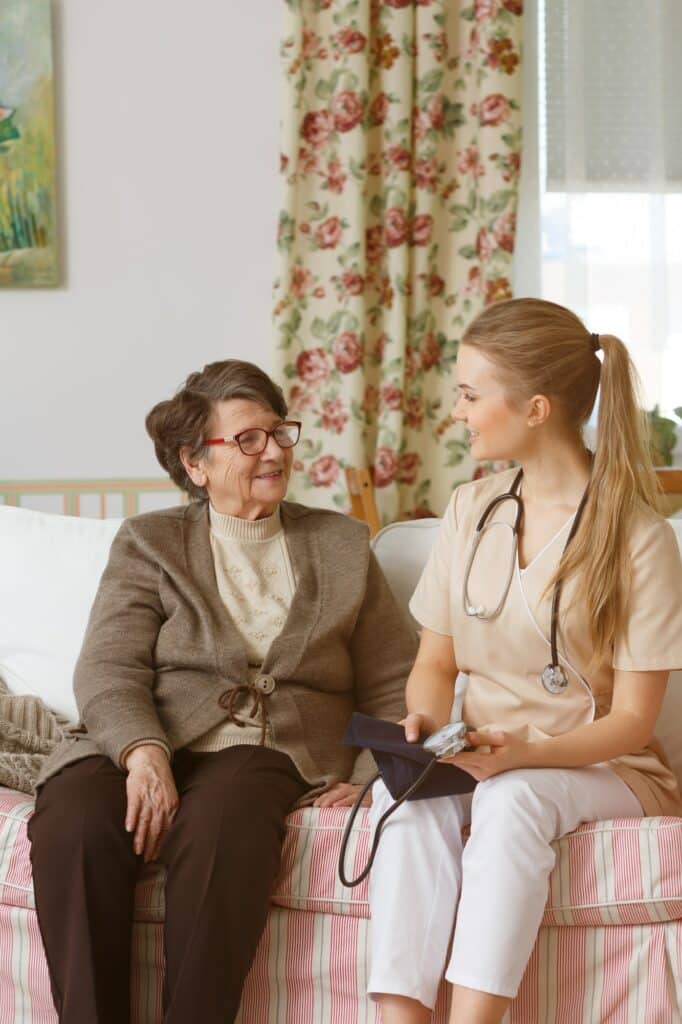 Woman after medical examination